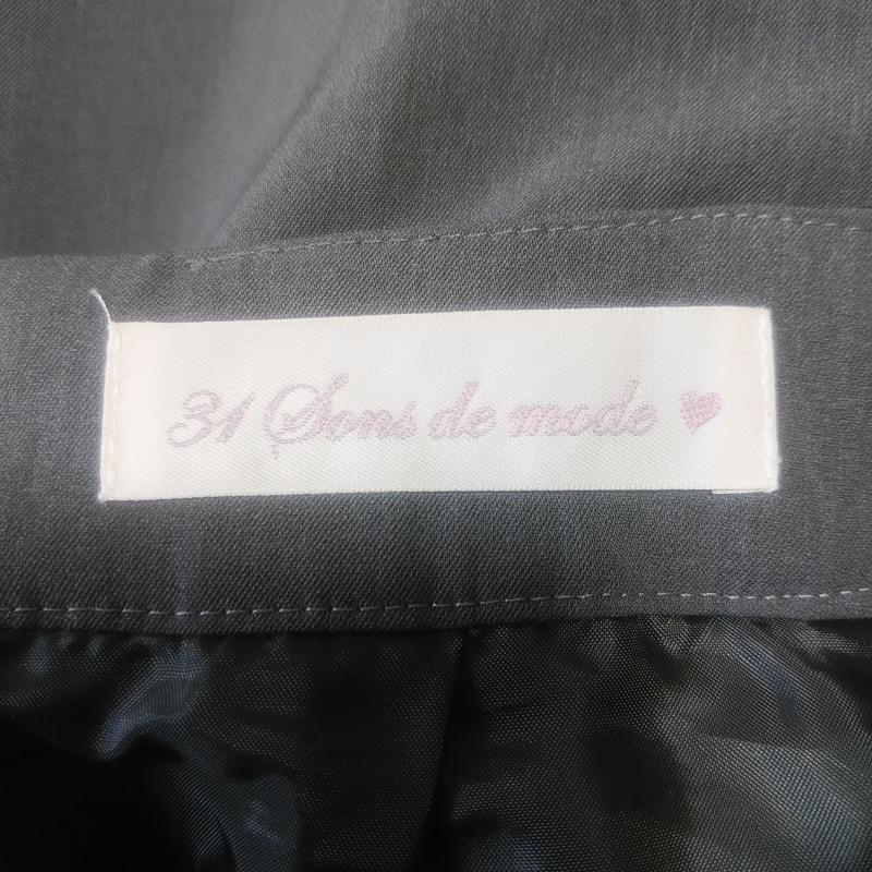 トランテアンソンドゥモード 31 Sons de mode パンツ キュロット 38 無地 灰 / グレー / X 黒 / ブラック / レディース USED 古着 中古 10012790