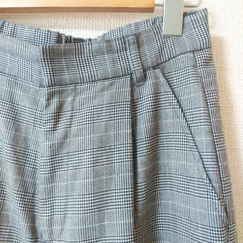 ロペピクニック ROPE' PICNIC パンツ スラックス ワイドパンツ 36 チェック 黒 / ブラック / X 灰 / グレー / レディース USED 古着 中古 10012812