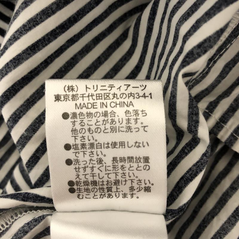 スタディオクリップ studio CLIP スカート ひざ丈スカート ストライプ 白 / ホワイト / X 黒 / ブラック / レディース USED 古着 中古 10012865