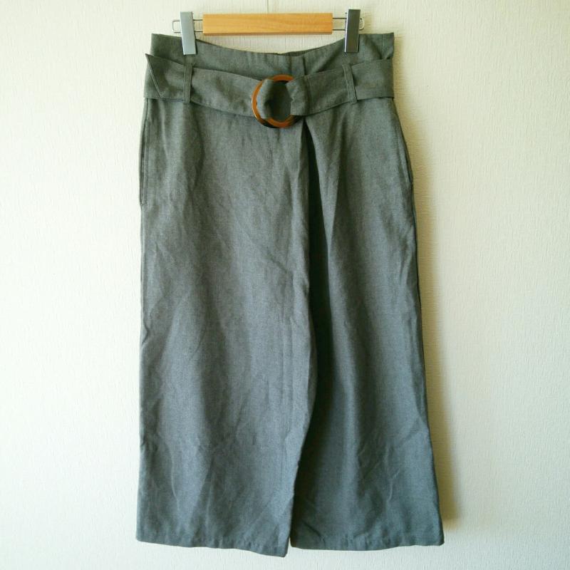 ディスコートパリシアン Discoat Parisien ボトムス ボトムス ワイドパンツ L 無地 灰 / グレー / レディース USED 古着 中古 10012886