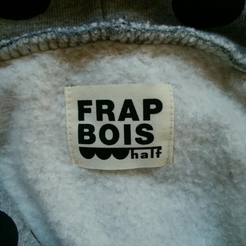 フラボア ハーフ FRAPBOIS half パーカー 長袖 1 ドット 灰 / グレー / X 黒 / ブラック / メンズ USED 古着 中古 10012921