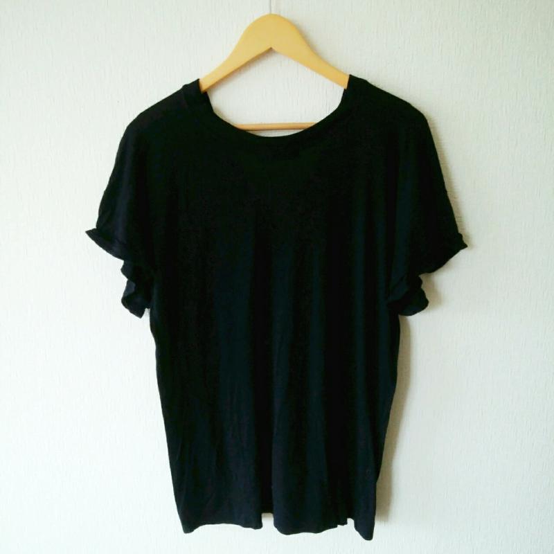 ズッカ ZUCCa カットソー 半袖 M 無地 黒 / ブラック / レディース USED 古着 中古 10012929