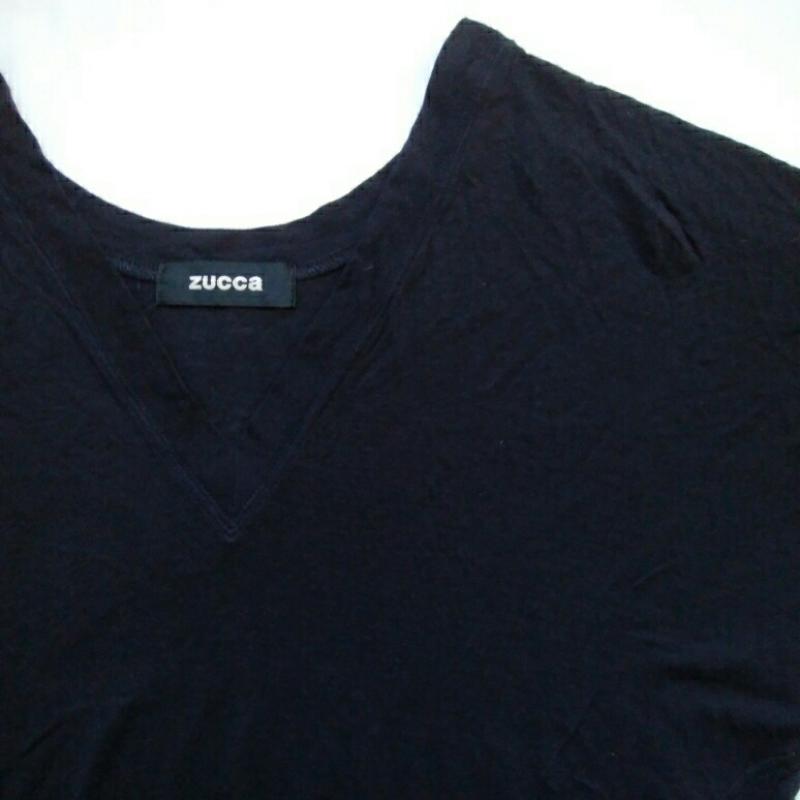 ズッカ ZUCCa カットソー 半袖 M 無地 黒 / ブラック / レディース USED 古着 中古 10012929