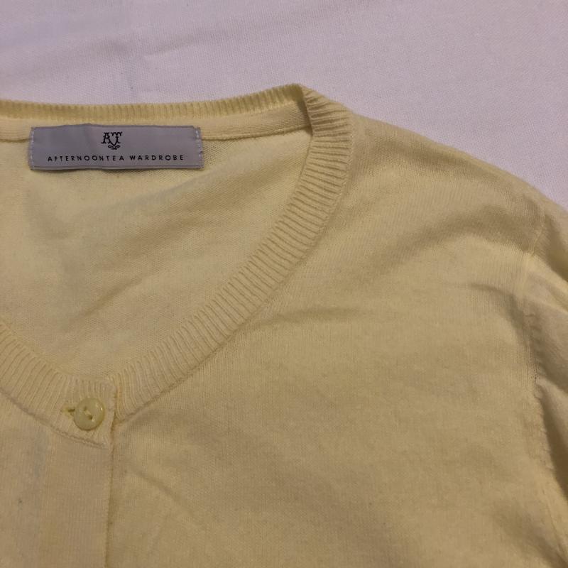 アフタヌーンティーワードローブ AFTERNOONTEA WARDROBE カーディガン 長袖 M 無地 黄 / イエロー / レディース USED 古着 中古 10012933