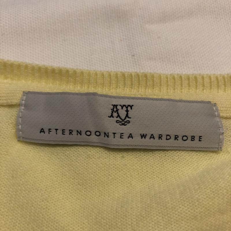 アフタヌーンティーワードローブ AFTERNOONTEA WARDROBE カーディガン 長袖 M 無地 黄 / イエロー / レディース USED 古着 中古 10012933