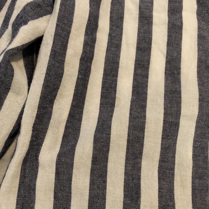 ザラベーシック ZARA BASIC パンツ スラックス ワイドパンツ S ストライプ 白 / ホワイト / X 紺 / ネイビー / レディース USED 古着 中古 10012957