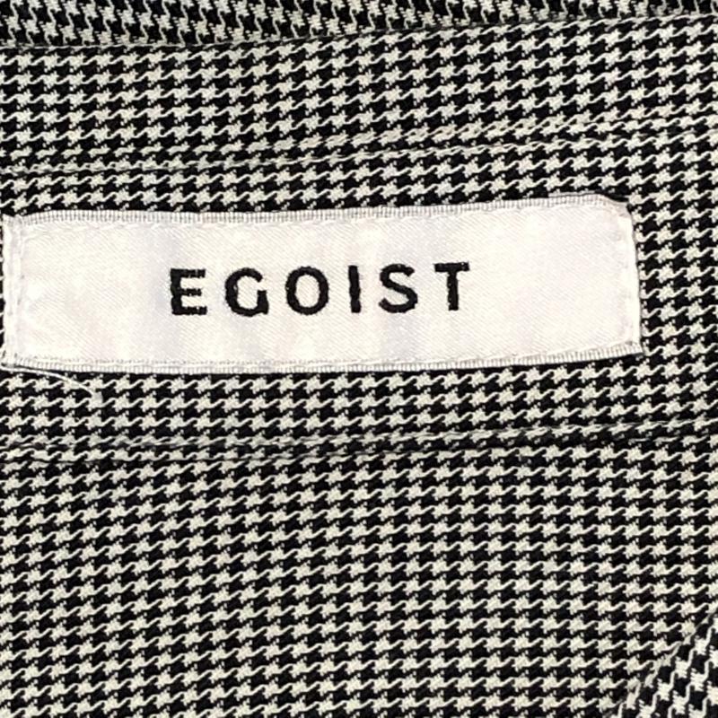 エゴイスト EGOIST シャツ、ブラウス 長袖 1 千鳥格子 黒 / ブラック / X 白 / ホワイト / レディース USED 古着 中古 10012976