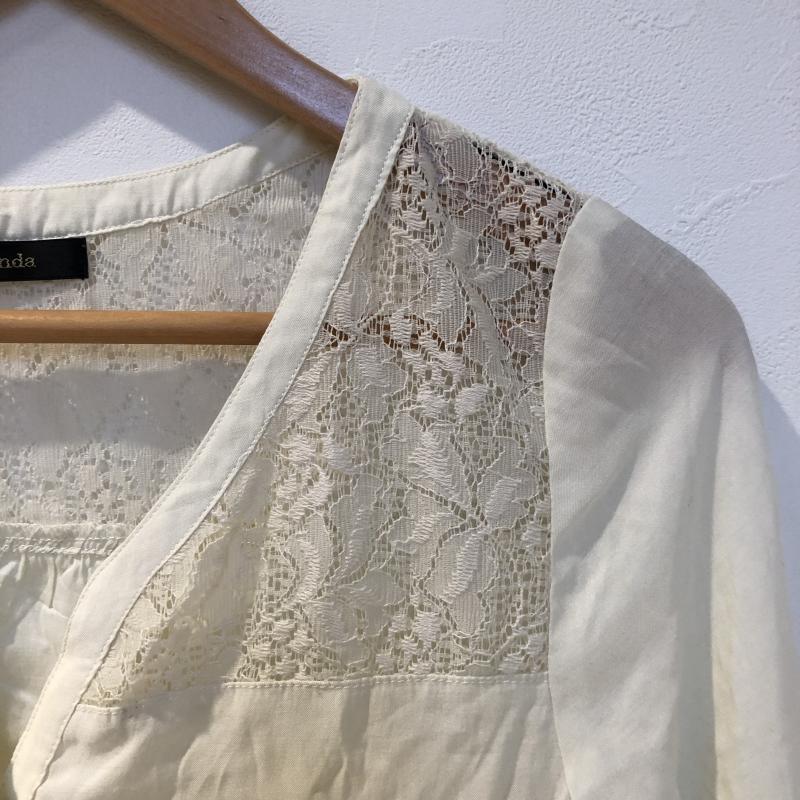 リエンダ rienda シャツ、ブラウス 七分袖 FREE 無地 ベージュ / ベージュ / レディース USED 古着 中古 10012985