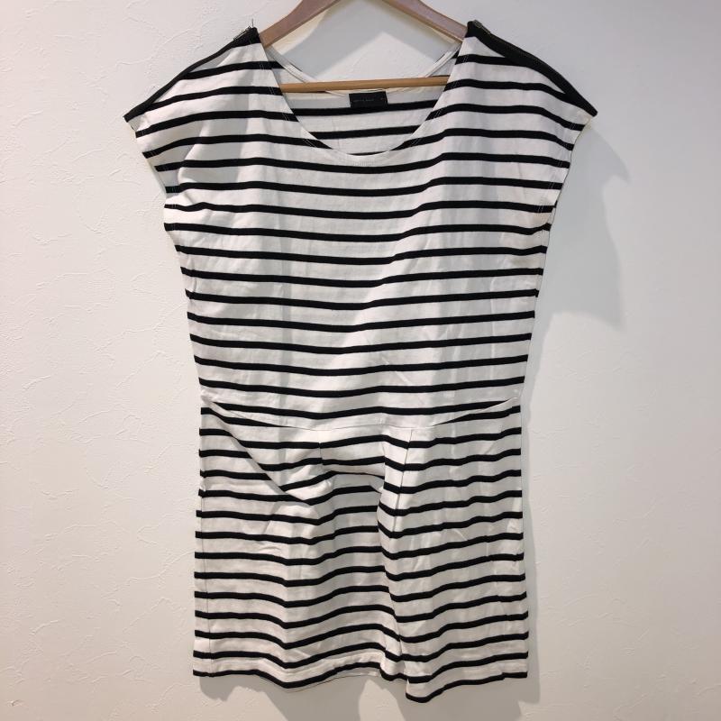 アパートバイローリーズ apart by lowrys チュニック 半袖 M ボーダー柄 白 / ホワイト / X 黒 / ブラック / レディース USED 古着 中古 10012990