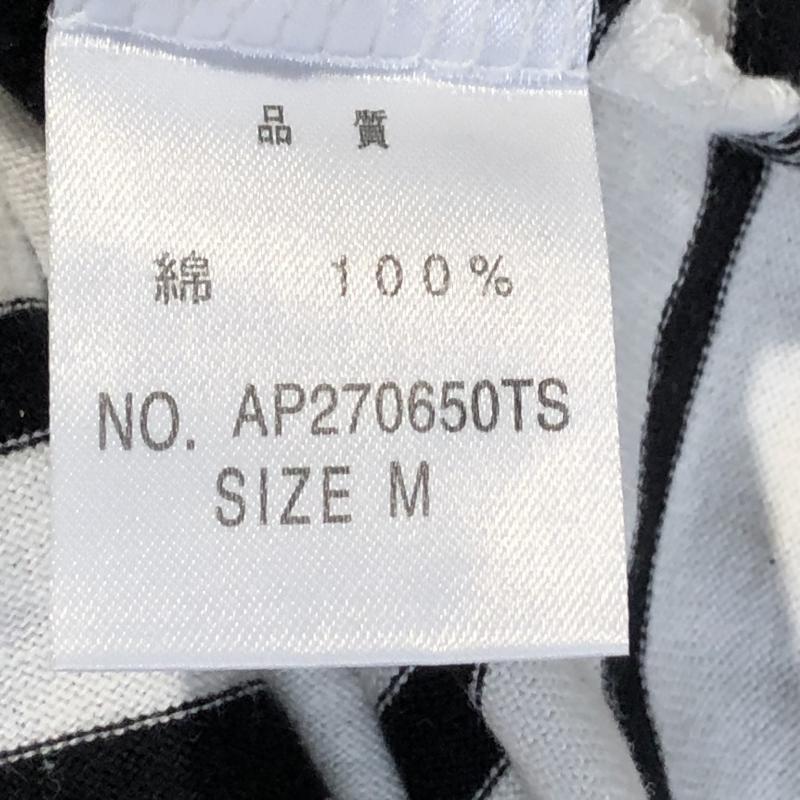 アパートバイローリーズ apart by lowrys チュニック 半袖 M ボーダー柄 白 / ホワイト / X 黒 / ブラック / レディース USED 古着 中古 10012990