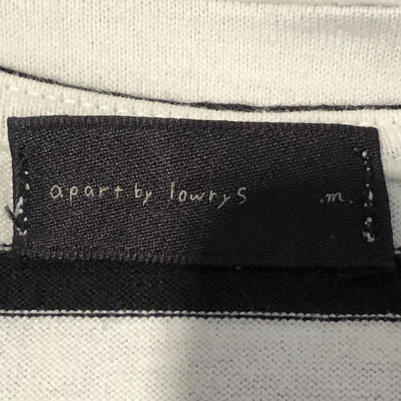 アパートバイローリーズ apart by lowrys チュニック 半袖 M ボーダー柄 白 / ホワイト / X 黒 / ブラック / レディース USED 古着 中古 10012990