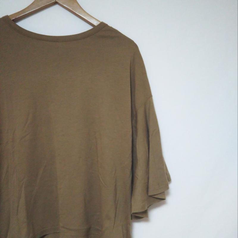 アズールバイマウジー AZUL BY MOUSSY カットソー 七分袖 S 無地 ベージュ / ベージュ / レディース USED 古着 中古 10013078