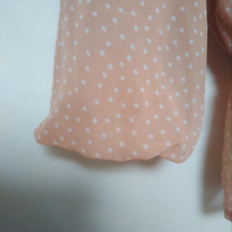 ロペピクニック ROPE' PICNIC カットソー 長袖 38 ドット 白 / ホワイト / X 桃 / ピンク / レディース USED 古着 中古 10013113