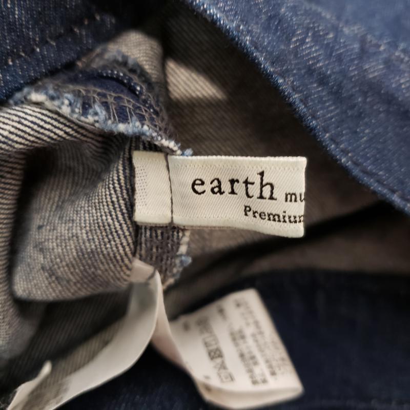 アースミュージックアンドエコロジー earth music&ecology スカート ひざ丈スカート M 無地 インディゴ / インディゴ / レディース USED 古着 中古 10013158