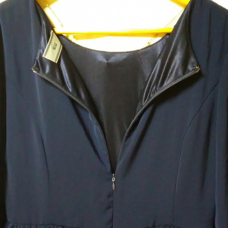 アウリィ AULI ワンピース ひざ丈スカート 無地 紺 / ネイビー / レディース USED 古着 中古 10013161