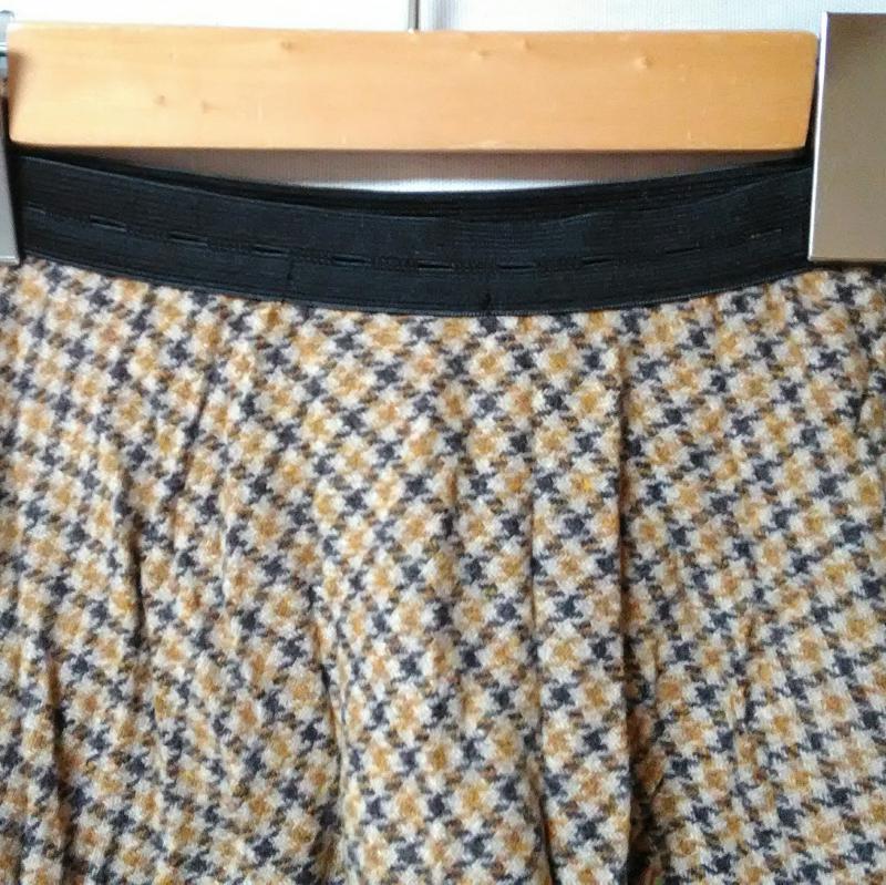 ツノダパリ TSUNODA Paris スカート ひざ丈スカート 36 チェック 黒 / ブラック / X ベージュ / ベージュ / レディース USED 古着 中古 10013175