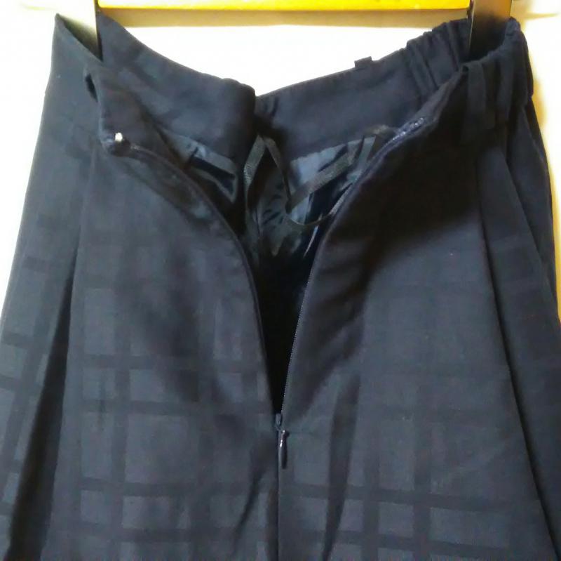 トルディア TRUDEA スカート ひざ丈スカート 無地 X チェック 紺 / ネイビー / レディース USED 古着 中古 10013176