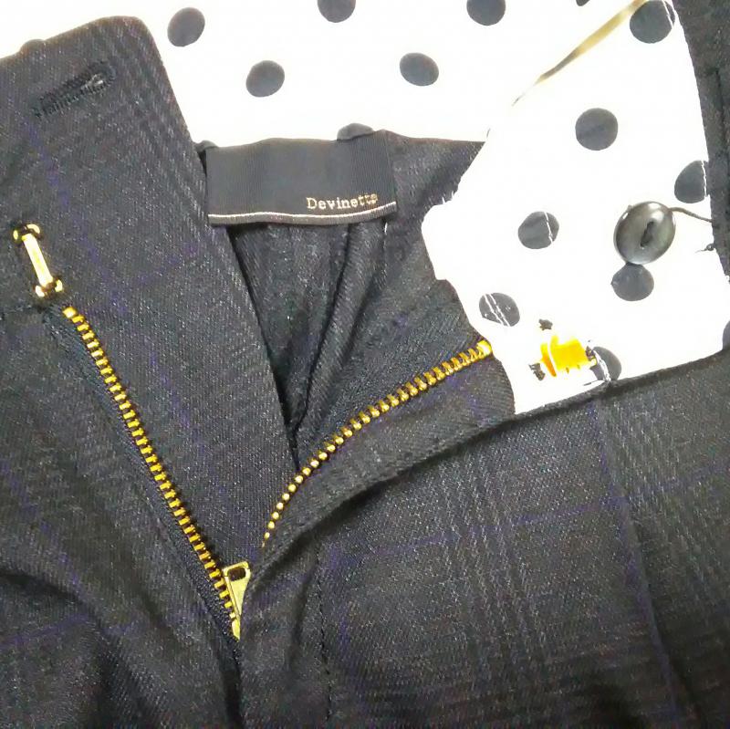ドゥウ゛ィネット DEVINETTE パンツ スラックス 1 チェック 黒 / ブラック / レディース USED 古着 中古 10013199