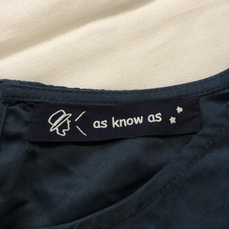 アズノゥアズ as know as ワンピース ひざ丈スカート リボンデザインスリーブワンピース 無地 緑 / グリーン / レディース USED 古着 中古 10013245