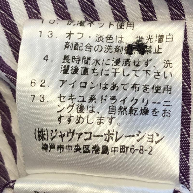 デラクシィーム deluxee'm ワンピース ひざ丈スカート 2 ストライプ 白 / ホワイト / X 紫 / パープル / レディース USED 古着 中古 10013329