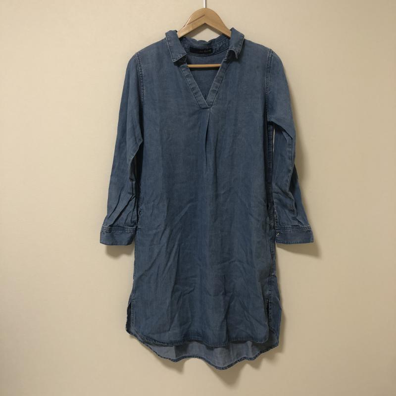 イエナスローブ IENA SLOBE ワンピース ひざ丈スカート 無地 青 / ブルー / レディース USED 古着 中古 10013339
