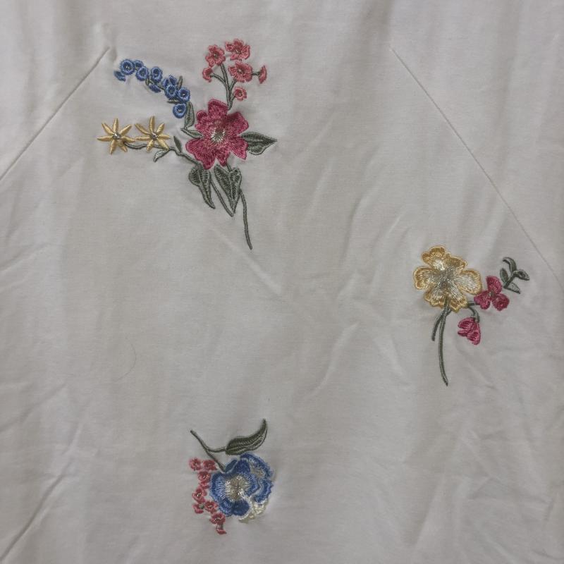 ウィルセレクション WILLSELECTION ワンピース ひざ丈スカート M 無地 X 花柄 白 / ホワイト / レディース USED 古着 中古 10013347