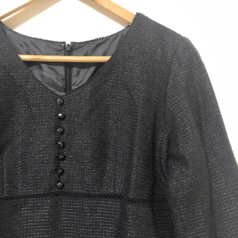 カーラ Cara ワンピース ひざ丈スカート 無地 X 黒 / ブラック / レディース USED 古着 中古 10013352