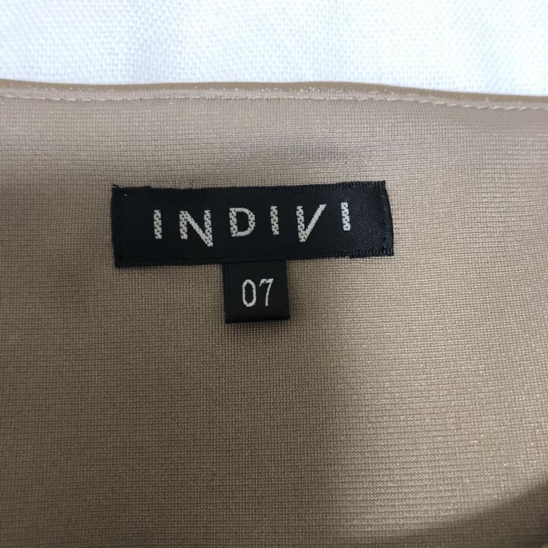 インディヴィ INDIVI ワンピース ひざ丈スカート 無地 ベージュ / ベージュ / X 黒 / ブラック / レディース USED 古着 中古 10013364