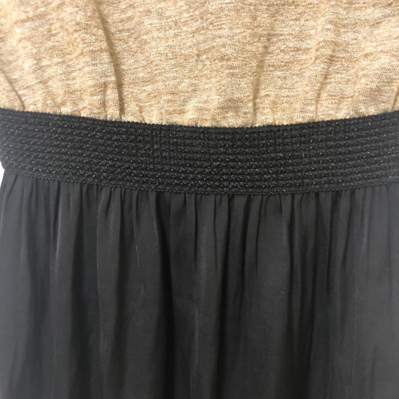 インディヴィ INDIVI ワンピース ひざ丈スカート 無地 ベージュ / ベージュ / X 黒 / ブラック / レディース USED 古着 中古 10013364