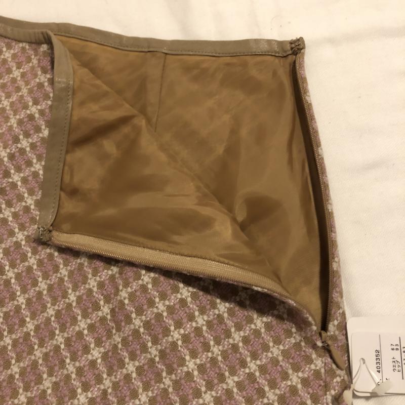 MEO MEO スカート ひざ丈スカート ツイードスカート 総柄 X 茶 / ブラウン / X 桃 / ピンク / X ベージュ / ベージュ / レディース USED 古着 中古 10013424