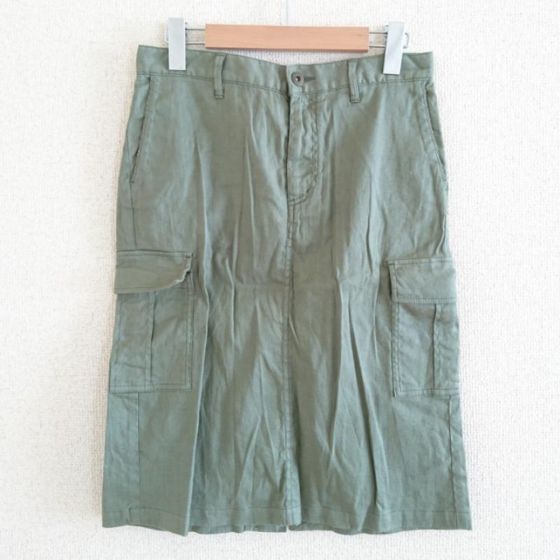グリーンレーベルリラクシング green label relaxing スカート ひざ丈スカート 36 無地 緑 / グリーン / レディース USED 古着 中古 10013469