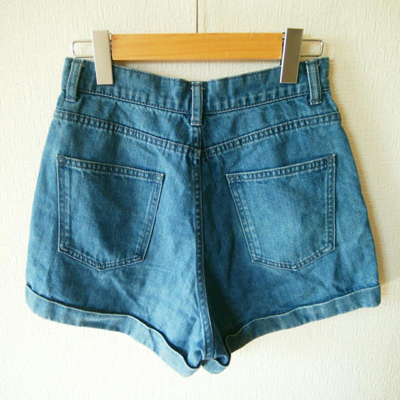 エモダ EMODA パンツ ショートパンツ デニムパンツ 2 無地 インディゴ / インディゴ / レディース USED 古着 中古 10013493
