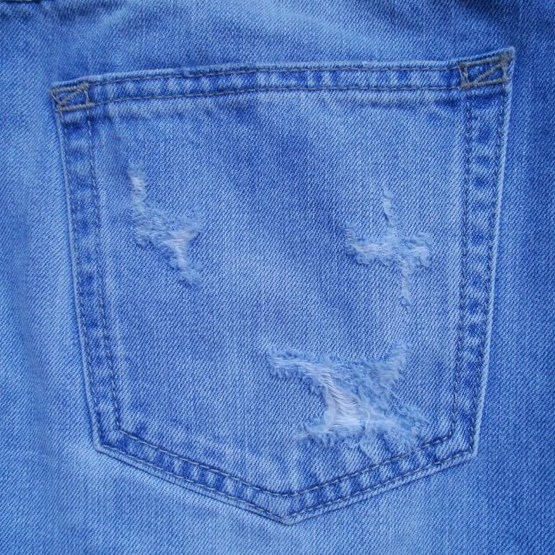 アズールバイマウジー AZUL BY MOUSSY スカート ひざ丈スカート デニムスカート M 無地 X ダメージ加工 インディゴ / インディゴ / レディース USED 古着 中古 10013503