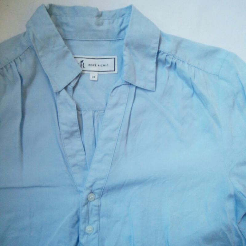 ロペピクニック ROPE' PICNIC シャツ、ブラウス 長袖 38 無地 青 / ブルー / レディース USED 古着 中古 10013522