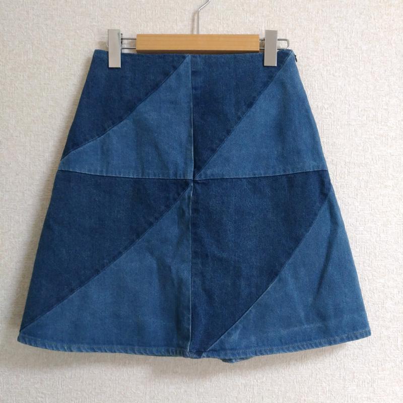 オリーブデオリーブ OLIVE des OLIVE スカート ひざ丈スカート デニムスカート M 無地 X インディゴ / インディゴ / レディース USED 古着 中古 10013546