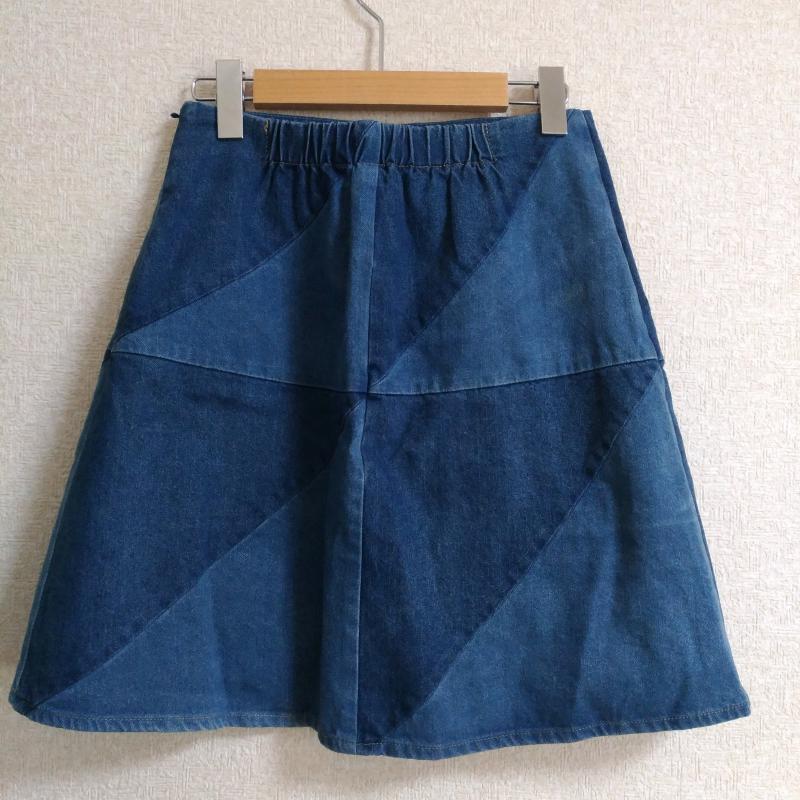 オリーブデオリーブ OLIVE des OLIVE スカート ひざ丈スカート デニムスカート M 無地 X インディゴ / インディゴ / レディース USED 古着 中古 10013546