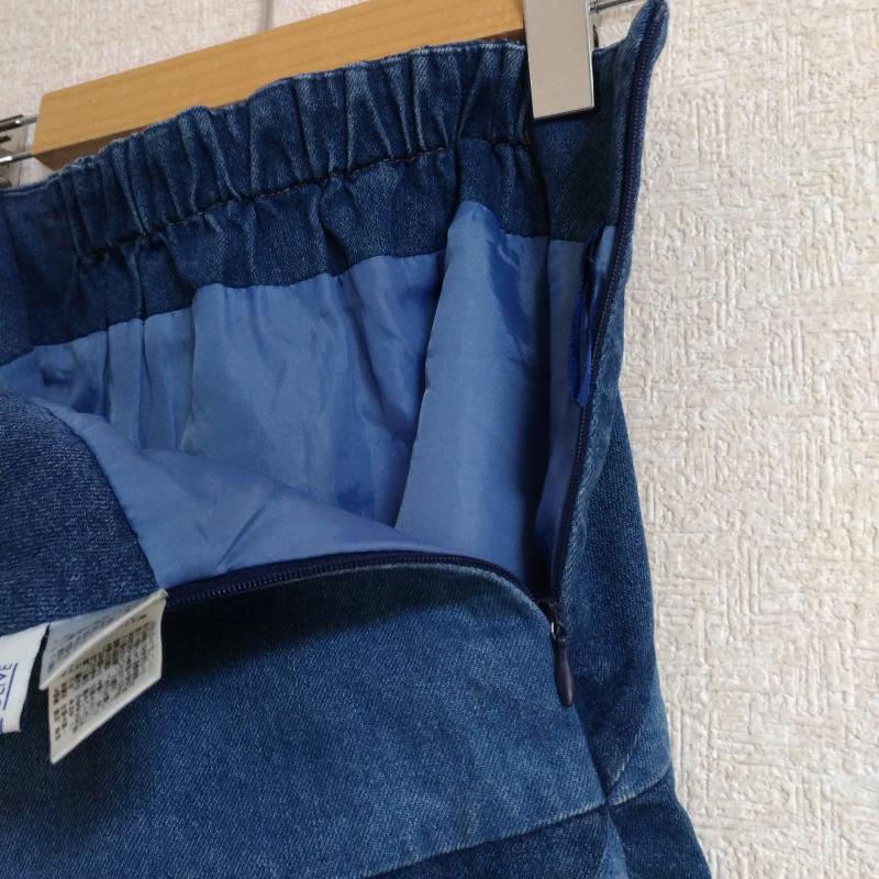 オリーブデオリーブ OLIVE des OLIVE スカート ひざ丈スカート デニムスカート M 無地 X インディゴ / インディゴ / レディース USED 古着 中古 10013546