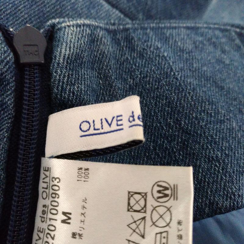 オリーブデオリーブ OLIVE des OLIVE スカート ひざ丈スカート デニムスカート M 無地 X インディゴ / インディゴ / レディース USED 古着 中古 10013546