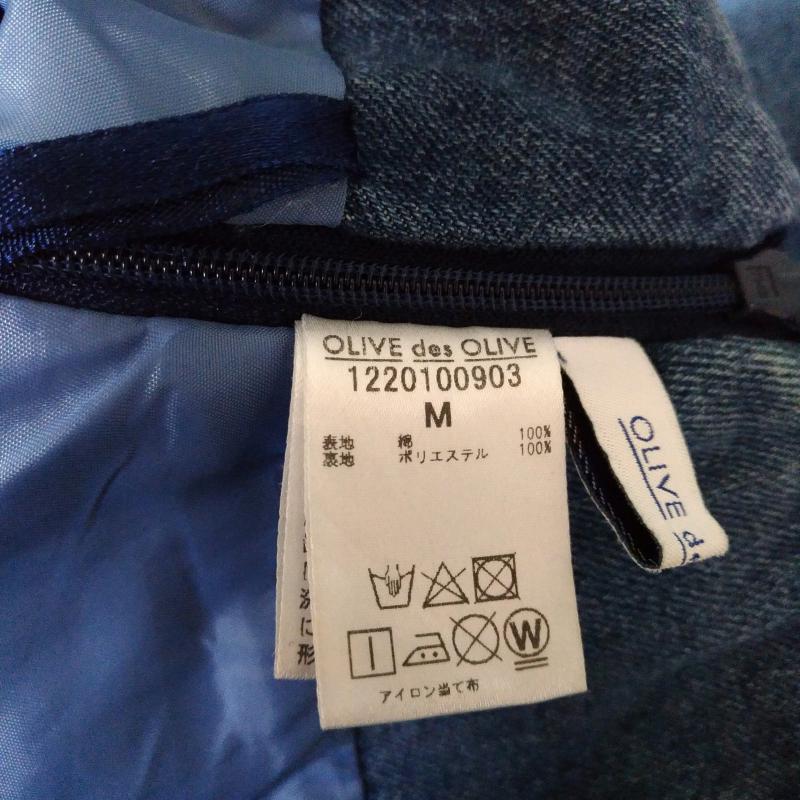 オリーブデオリーブ OLIVE des OLIVE スカート ひざ丈スカート デニムスカート M 無地 X インディゴ / インディゴ / レディース USED 古着 中古 10013546