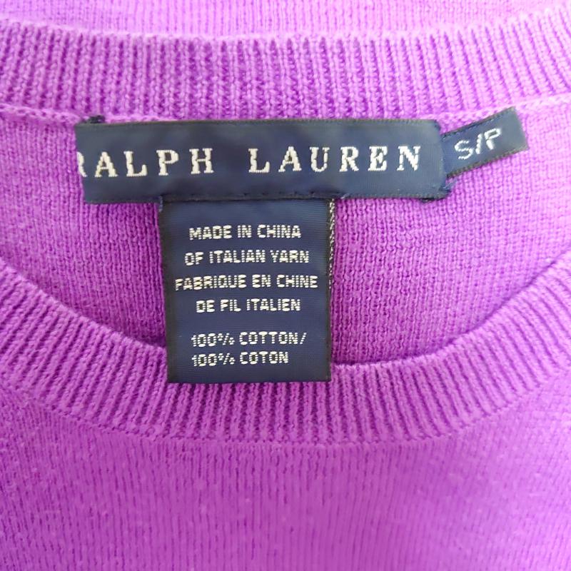 ラルフローレン RALPHLAUREN カットソー 半袖 S 無地 X ワンポイント 紫 / パープル / レディース USED 古着 中古 10013585