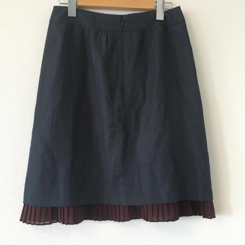 ニジュウサンク 23区 スカート ひざ丈スカート 36 無地 紺 / ネイビー / X 茶 / ブラウン /  レディース USED 古着 中古 10013716