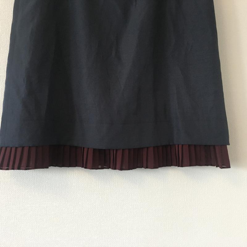 ニジュウサンク 23区 スカート ひざ丈スカート 36 無地 紺 / ネイビー / X 茶 / ブラウン /  レディース USED 古着 中古 10013716