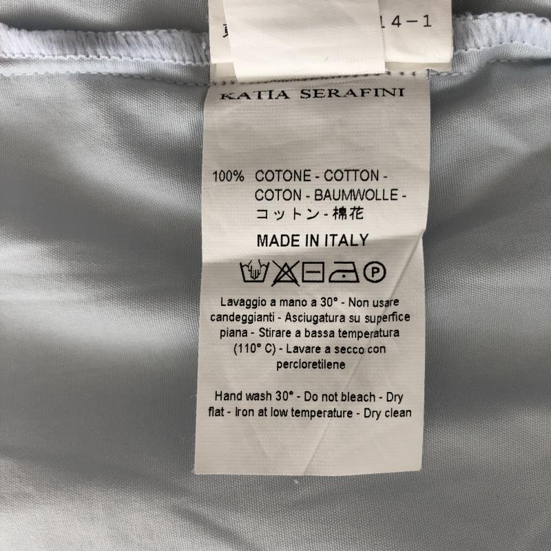 カティアセラフィーニ KATIA SERAFINI シャツ、ブラウス 長袖 前立てにビジュー 42 無地 青 / ブルー / レディース USED 古着 中古 10013761