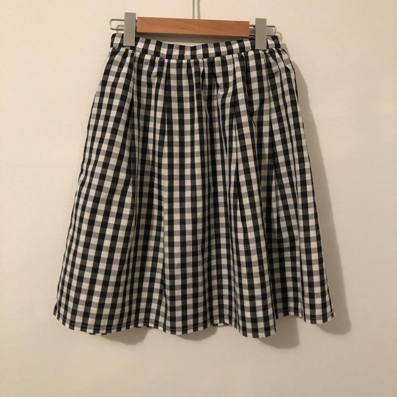 シンプリシテェ Simplicite スカート ひざ丈スカート 36 チェック 白 / ホワイト / X 黒 / ブラック / レディース USED 古着 中古 10013802