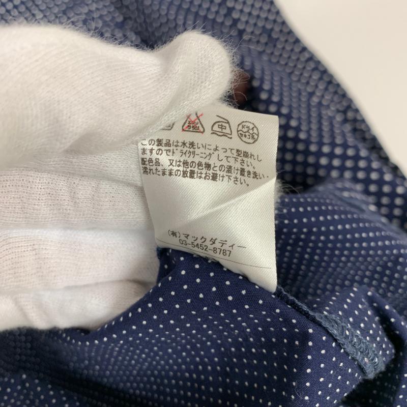 マックダディー MACKDADDY シャツ、ブラウス 長袖 ドット柄 胸刺繍 M ドット 白 / ホワイト / X 紺 / ネイビー / メンズ USED 古着 中古 10013940