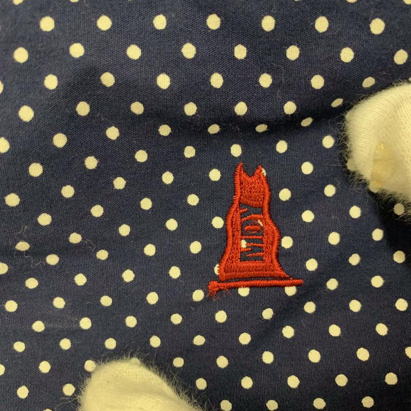 マックダディー MACKDADDY シャツ、ブラウス 長袖 ドット柄 胸刺繍 M ドット 白 / ホワイト / X 紺 / ネイビー / メンズ USED 古着 中古 10013940