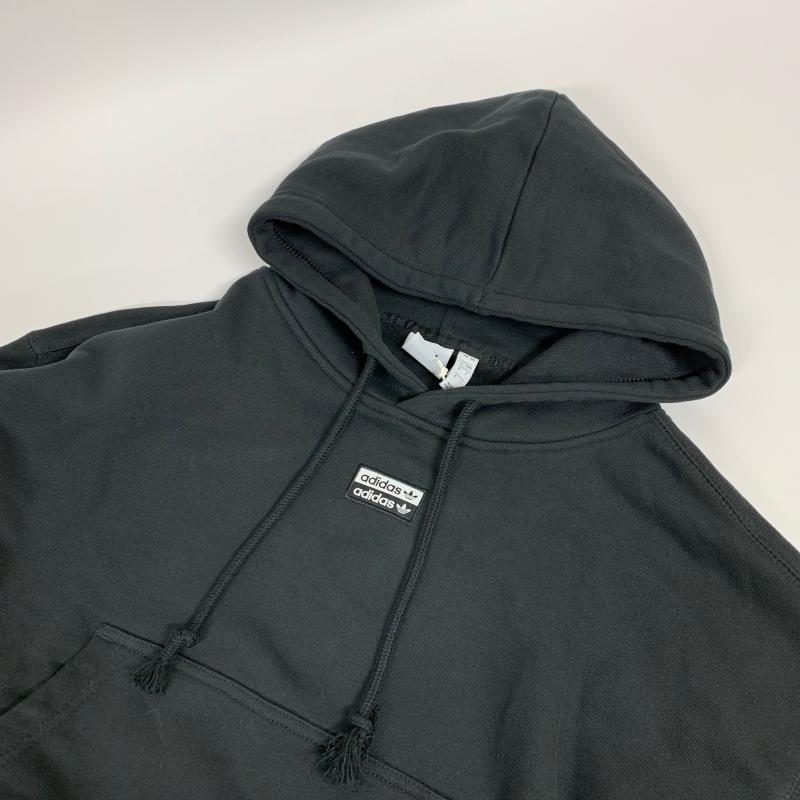 アディダス adidas パーカー 長袖 S 無地 X ワンポイント X 黒 / ブラック / X 白 / ホワイト / レディース USED 古着 中古 10013955