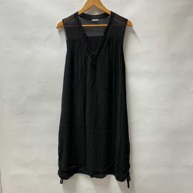 トランジットパーサッチ transit par-such ワンピース ひざ丈スカート 2 無地 X ドット 黒 / ブラック / レディース USED 古着 中古 10014000