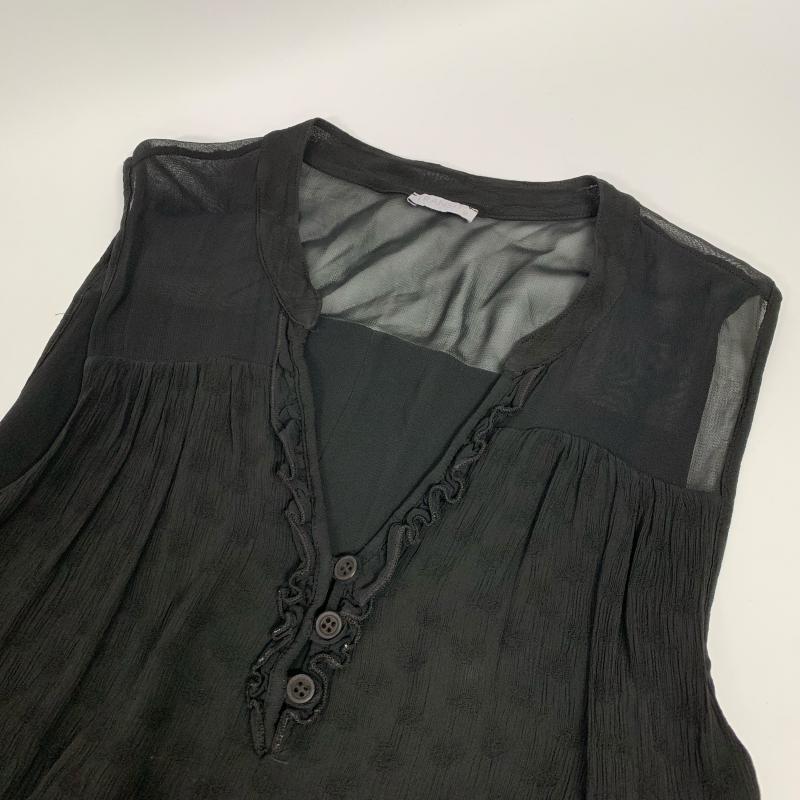 トランジットパーサッチ transit par-such ワンピース ひざ丈スカート 2 無地 X ドット 黒 / ブラック / レディース USED 古着 中古 10014000