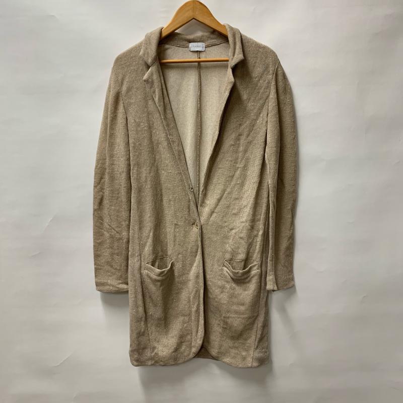 トランジットパーサッチ transit par-such カーディガン 長袖 ジャケット 2 無地 ベージュ / ベージュ / レディース USED 古着 中古 10014005